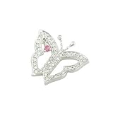 Butterfly of Life Diamond and Pink Sapphire Pendant 1/4ctw