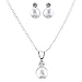 Accessoriesforever Bridal Wedding Prom Jewelry Set Crystal Rhinestone Pearl Elegant Simple Necklace