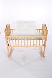 Baby Doll Bedding Solid with Flower Applique Cradle Bedding Set, White