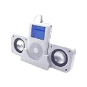 (2 in 1) Av (Audio and Video) Cable for Microsoft Zune + Fold-up Amplified Portable Speakers for Mp3 and Music Players (White)