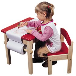 Childrens Toyshop  Toys : Guidecraft Art Table-and-Chair Set- Red