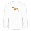 Long Sleeve T-shirt with greyhound, yellow, standing, pet, dog Large White