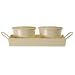 Image of Two Herb Pots on Tray - Cream