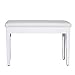 Tenive Adjustable Height Leather Dual Padded Wooden Artist Piano Music Keyboard Bench w/Book Storage,White