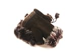 Dark Chocolate faux fur fingerless ladies gloves