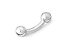 316L Surgical Steel Bent Curved Barbell 6g 6 Gauge