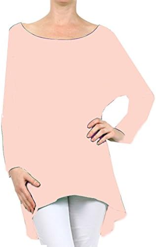 Women's Rayon Span High Low Tunic,Small,Pink