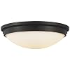 Murray Feiss FM229ORB Boulevard Collection 15.25-Inch 2-Light Flush Mount, Oil Rubbed Bronze Finish with White Opal Etched Glass Shade