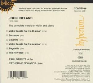 Cover image : John Ireland: The Complete Music for Violin and Piano