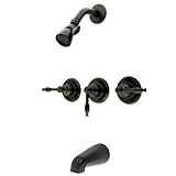 Kingston Brass KB235KL Tub and Shower Faucet with 3 Handle, Oil Rubbed Bronze [並行輸入品]