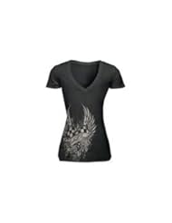 Automotive Parts and Accessories: Lethal Threat Designs Womens Race Heart T-Shirt - Medium/Black - LETHAL THREAT