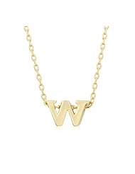 Golden Initial W Pendant Necklace