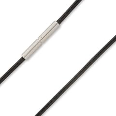 Schmuck-Pur Edelstahl Lederband Halskette schwarz 2mm 45cm