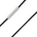 Schmuck-Pur Edelstahl Lederband Halskette schwarz 2mm