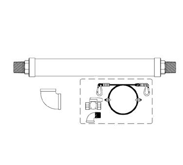 316O342ObbL Gas Hose, Free Spin Fittings, 1 Npt, 60 Long, Includes Installation Kit