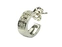 9ct White Gold Gents 15pt Diamond 3/4 Hoop Earring