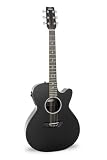 RainSong A-WS1000BK Advanced Series Deep Body Cutaway Black Acoustic-Electric Guitar