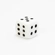Opaque European Acrylic 10mm 6-sided Round Edge Dice, White with Black