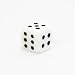 Opaque European Acrylic 10mm 6-sided Round Edge Dice, White with Black