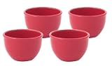 Chantal Set of 4 Ceramic 1 Cup Prep Bowl, Glossy Red