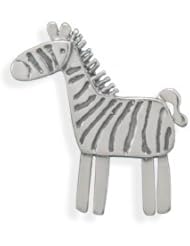 Sterling Silver Oxidized Zebra Pin/Pendant