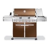 Weber Summit Series 1882001 74 Gas Grill with 769 sq. in. Cooking Surface, 6 Stainless Steel Burners, Smoker System, Rotisserie System, Warming Rack and Flush-Mounted Side Burner: Copper Natural Gas