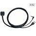 Kenwood KCA-iP200 - iPod data cable - Apple Dock connector (M) - 4 pin USB Type A, mini-phone stereo 3.5 mm (M)