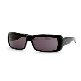 Giorgio Armani Sunglasses 54 Strass, Wrap, Glossy Black Frame Gray Lenses Crystals-Rhinestones