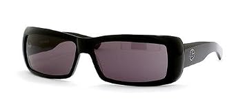 Giorgio Armani Sunglasses 54 Strass, Wrap, Glossy Black Frame Gray Lenses Crystals-Rhinestones