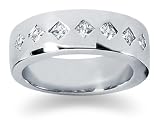 0.7 ctw. Men's Princess Diamond Wedding Band in Platinum