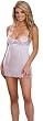 White Pleated Chiffon Babydoll and Thong Sleepwear