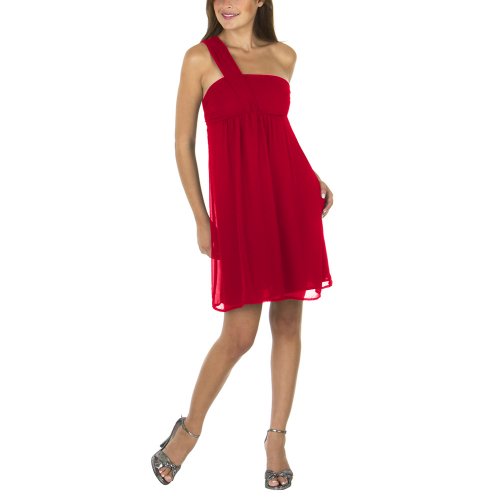 Mossimo® Black: Women’s One Shoulder Dress – Red – 4