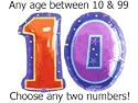Age Balloons x 2 Single Birthday Balloon Gift