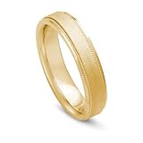 14k Gold Milgrained Men's Wedding Band, 5mm