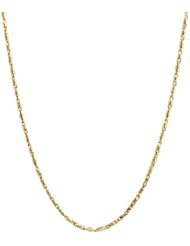 14k Italian Yellow Gold 1.00mm Bar Link Chain Necklace, 16"