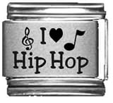 Clearly Charming I Heart Hip Hop Laser Italian Charm