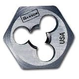 Hanson (HAN6634) High Carbon Steel Hexagon Die - 1 Across Flat 8mm-1.25