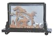 Chinese cork carving / sculpture / picture - black lacquer frame