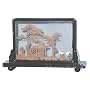 Chinese cork carving / sculpture / picture - black lacquer frame
