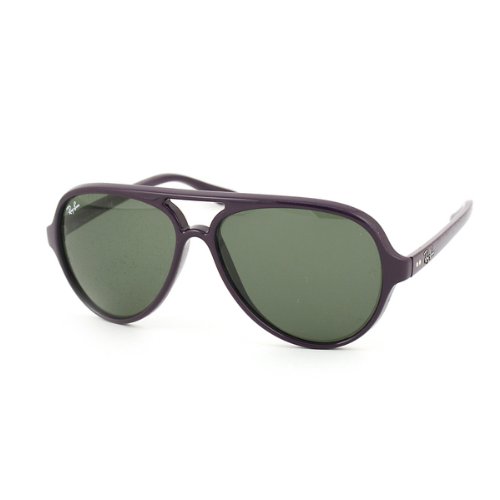 Ray Ban Cats 5000 (RB4125) Dark Violet/Crystal Green G15 Sunglasses (RB4125-737-59-13-140)