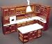 Dollhouse Miniature 4-Pc. European Kitchen Set in Walnut