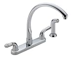 Delta 2476 Waterfall Double-Handle Kitchen Faucet with Spray, Chrome