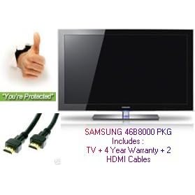 316PPQDHJGL. SL500 AA279  Samsung UN46B8000 LED Television Promo Package   Includes TV + 4 Year Warranty + 2 HDMI Cables
