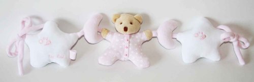 Baby Stroller Toys Highchair Baby Rattle Toy - Moons & Stars Collection - pink