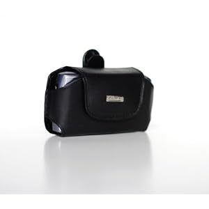 Palm Treo 750 / 755 / 680 Series Black Leather Lateral Holster with Fixed Belt Clip By Prima Cases