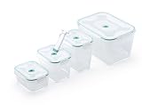 Zevro VS2-S-903 Vac 'n Save Ruby Rectangular-Shaped Vacuum-Sealing Food-Storage Containers, Set of 4