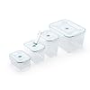 Zevro VS2-S-903 Vac 'n Save Ruby Rectangular-Shaped Vacuum-Sealing Food-Storage Containers, Set of 4