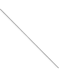 14k White Gold 18in 1mm Solid Polished Spiga Necklace Chain. Metal Wt- 1.57g
