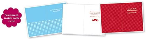 Assorted Handmade Embellished Fathers Day Cards Box Set, 8 Pack Dad Card Assortment Tools, Mustache, BBQ