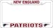 Official NFL New England Patriots White Plastic Auto, Truck License Plate Frame